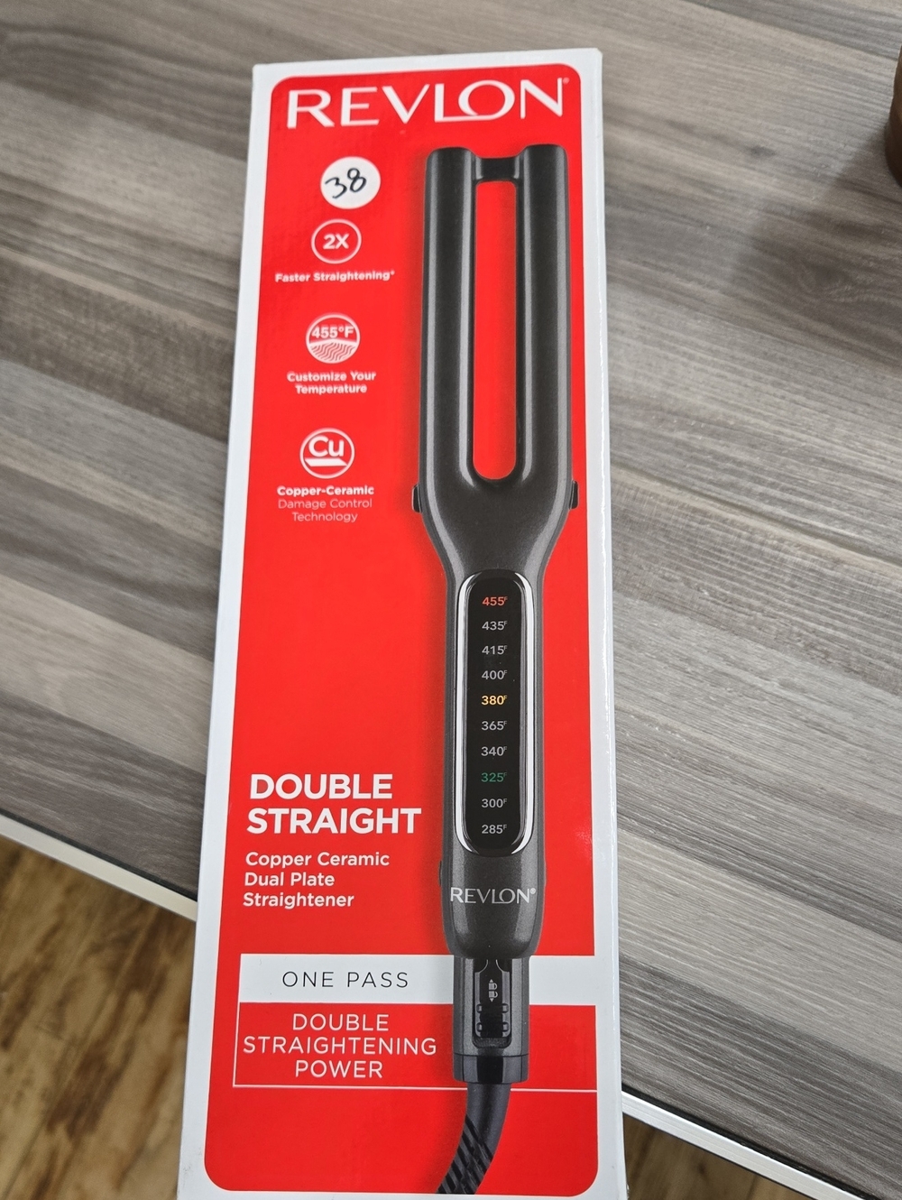 Revlon Double Straight Copper Ceramic Hair Straightener - Black/Red